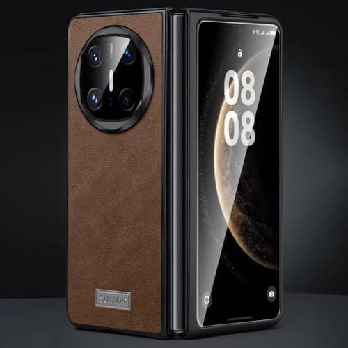 Funda de Cuero Híbrida TPU a Prueba de Golpes para Huawei Mate X6 Sulada (Marrón)