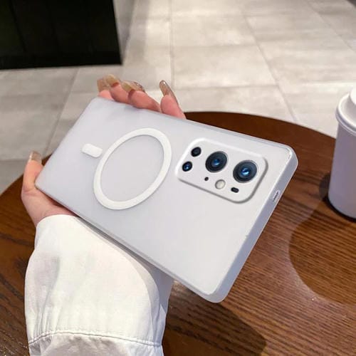 Funda para Teléfono OnePlus 9 Pro Protección Frío Hielo Orificio Fino Magsafe (Blanca)