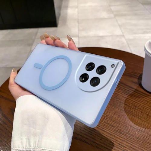 Funda para Teléfono OnePlus 12 Protección Contra Frío y Hielo (Azul Transparente)