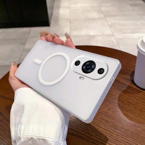 Funda para Teléfono Huawei Nova 11 Pro con Orificio Fino y Protección Contra Niebla y Hielo Magsafe (Blanca)