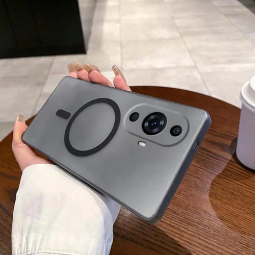 Funda para Teléfono Huawei Nova 11 Pro con Orificio Fino y Protección Magsafe (Transparente, Negra)