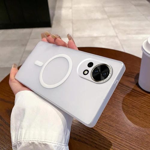 Funda para Teléfono Huawei Nova 13 con Orificio Fino y Protección Contra Niebla Helada Magsafe (Blanca)