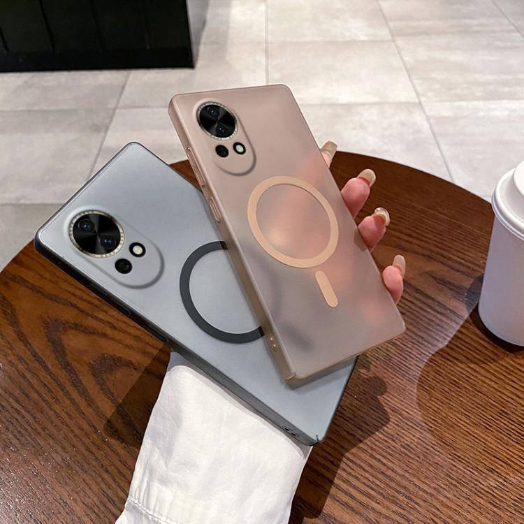 Funda para Teléfono Huawei Nova 13 con Orificio Fino y Protección Contra Niebla y Hielo Magsafe (Transparente Negra)