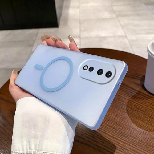 Funda para Teléfono For Honor 80 con Protección contra Frío y Hielo y Orificios Magsafe (Azul Transparente)