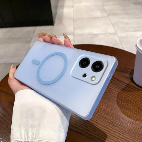 Funda para Teléfono Honor 80 Se con Protección contra Frío y Hielo y Orificios Magsafe (Azul Transparente)