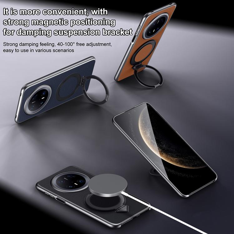 Funda para Teléfono Huawei Mate 70 con Soporte Magnético Magsafe de Cuero Sulada (Marrón)