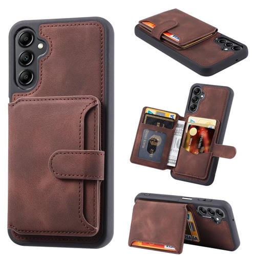 Funda para Teléfono Skin Feel Dream Samsung Galaxy A36 5G con Tarjetero Antirrobo Rfid (Café)