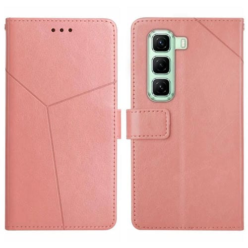 Funda de Cuero con Tapa y Patrón en Forma de Y para Infinix Hot 50 5G (Rosa)