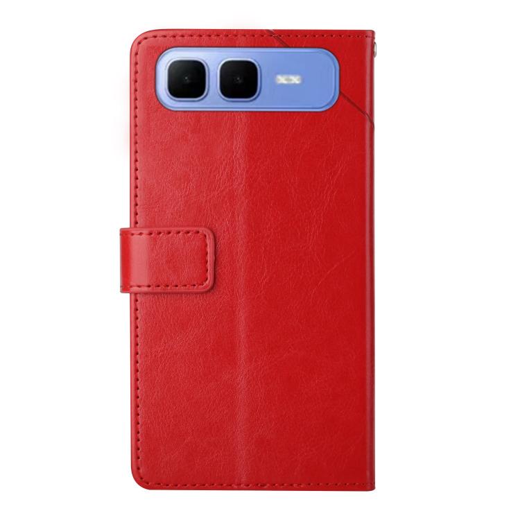 Funda de cuero con tapa en forma de Y para Infinix Smart 10 Plus 4G (roja)