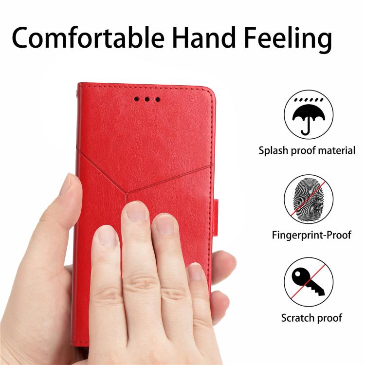Funda de cuero con tapa en forma de Y para Infinix Smart 10 Plus 4G (roja)