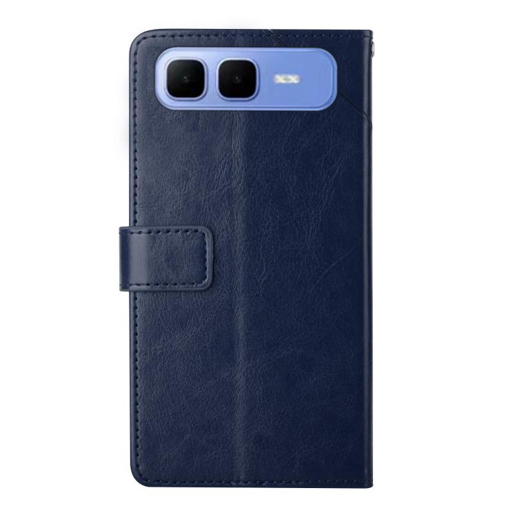 Funda de cuero con tapa y diseño en forma de Y para Infinix Smart 10 Plus 4G (azul)