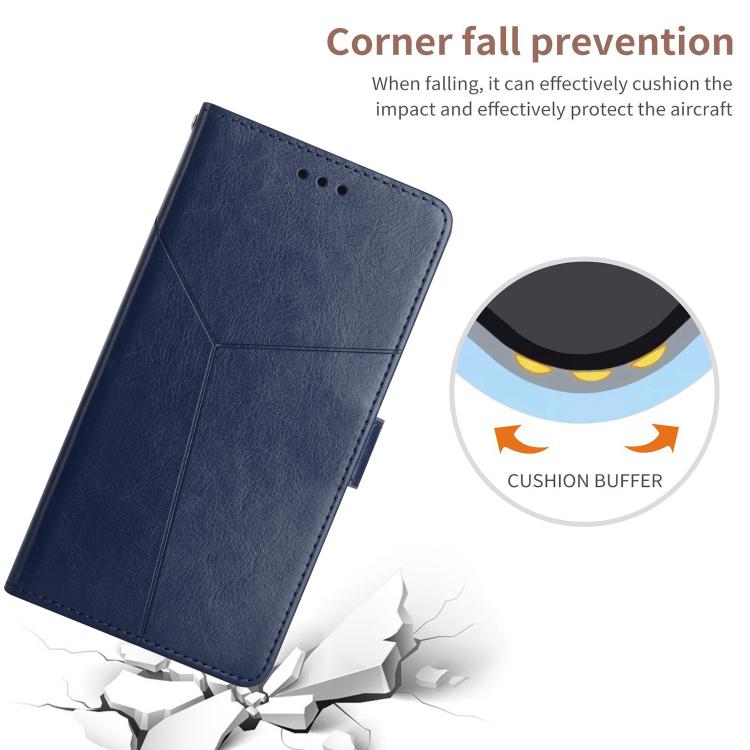 Funda de cuero con tapa y diseño en forma de Y para Infinix Smart 10 Plus 4G (azul)