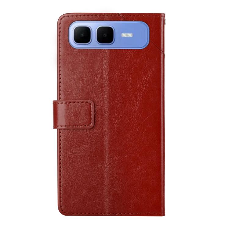 Funda de cuero con tapa y diseño en forma de Y para Infinix Smart 10 Plus 4G (marrón)