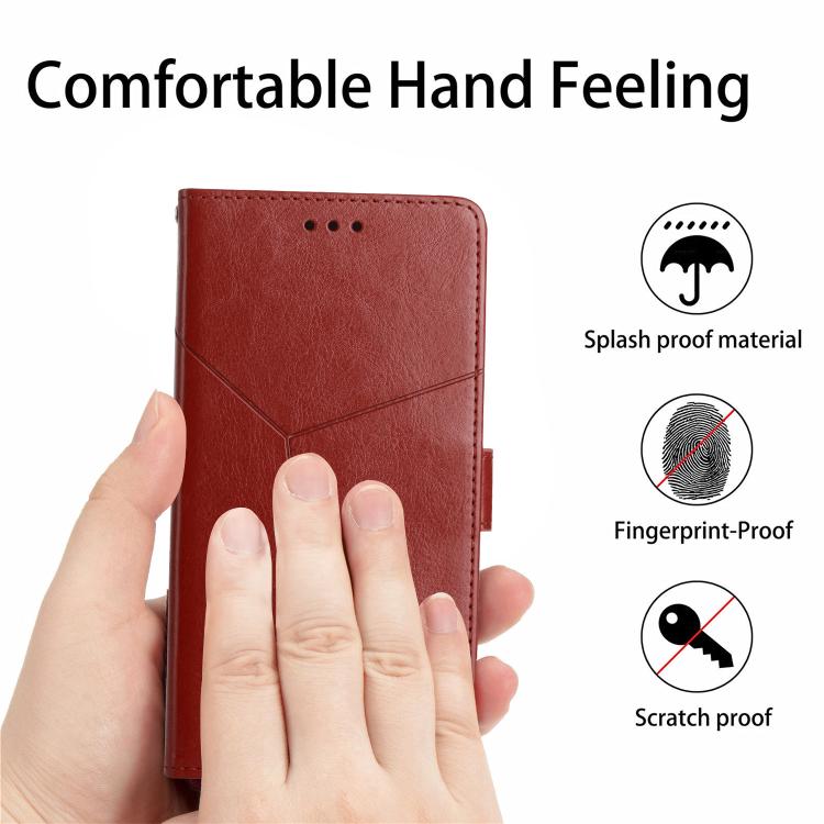 Funda de cuero con tapa y diseño en forma de Y para Infinix Smart 10 Plus 4G (marrón)