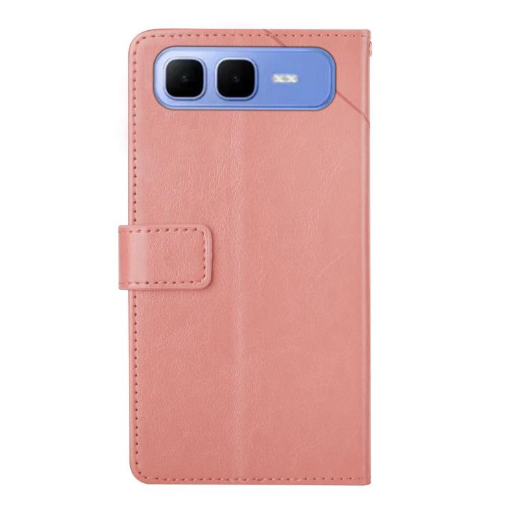 Funda de cuero con tapa y diseño en forma de Y para Infinix Smart 10 Plus 4G (rosa)