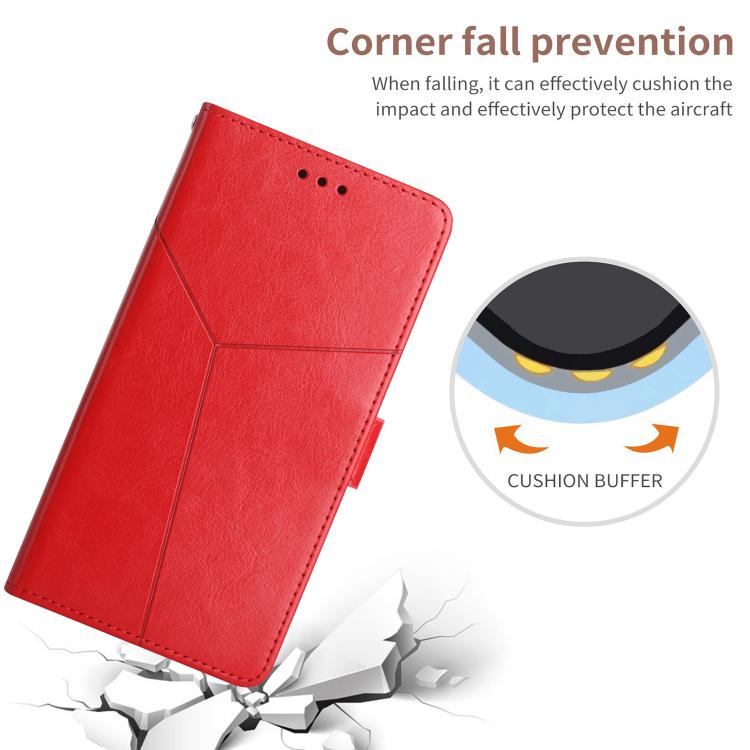 Funda de cuero con tapa en forma de Y para Infinix Smart 10 4G / Tecno Pop 10 (roja)