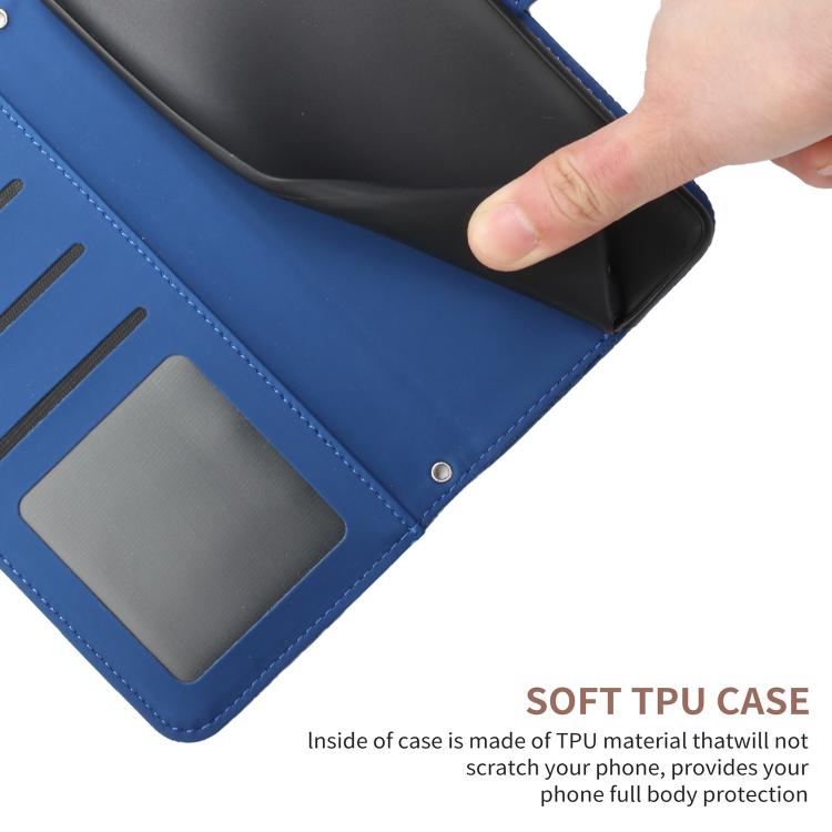 Funda de cuero con tapa y diseño de mariposas en relieve para Infinix Smart 10 Plus 4G (azul)