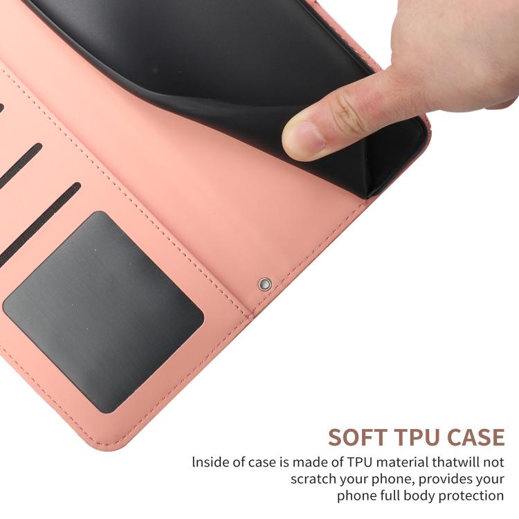Funda de cuero con tapa y diseño de mariposas en relieve para Infinix Smart 10 Plus 4G (rosa)