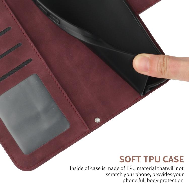 Funda de Cuero con Tapa y Cordón para Infinix Hot 50 Pro 4G con Diseño Girasol (Rojo Vino)