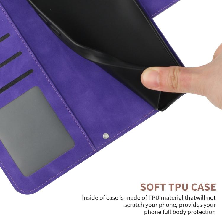 Funda de Cuero con Tapa y Cordón para Infinix Hot 50 4G Diseño Girasol (Morado Oscuro)