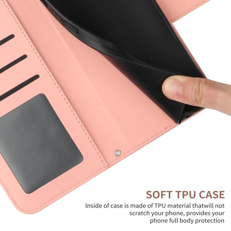 Funda de cuero con tapa y cordón para Infinix Smart 10 4G / Tecno Pop 10, con diseño de girasoles en relieve y tacto suave (rosa)