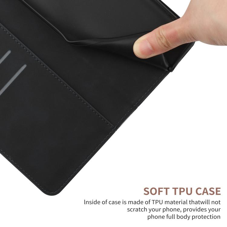 Funda de cuero con relieve y costuras para Infinix Smart 10 4G / Tecno Pop 10 (negra)