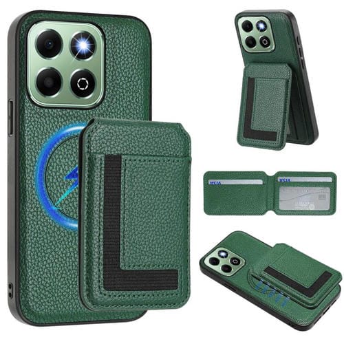 Funda para Teléfono Honor X6B Cx01 con Ranura Tarjeta Magnética Magsafe Desmontable (Verde Pavo Real)