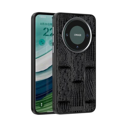 Funda de Piel Auténtica con Micrograbado 6D y Diseño Bestia Abbeel para Huawei Mate 60 Pro / 60 Pro+ (Negra)