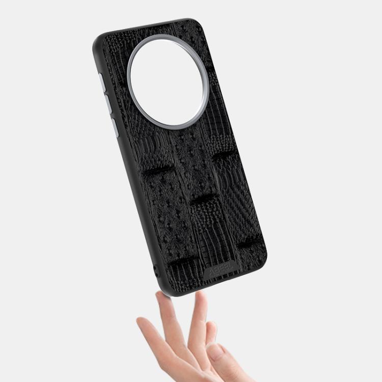 Funda de Piel Auténtica Magsafe con Micrograbado 6D Abeel Beast Pattern para Huawei Mate 70 (Verde)