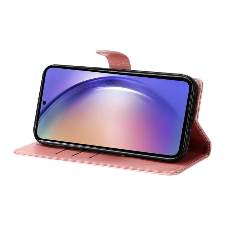 Funda de Cuero con Tapa y Purpurina para OnePlus 13 (Oro Rosa)