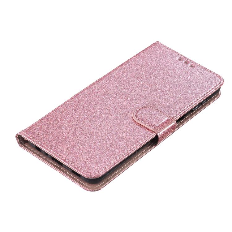 Funda de Cuero con Tapa y Purpurina para OnePlus 13 (Oro Rosa)