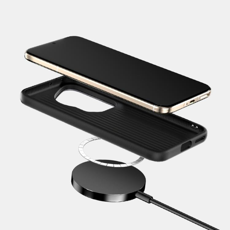 Funda de Cuero con Micro Relieve Magsafe 6D para Huawei Pura 70 Ultra (Azul)
