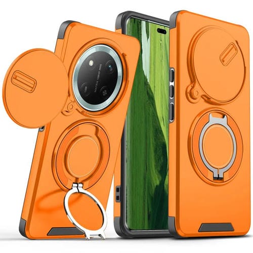 Funda Deslizante con Anillo Protector de Cámara para Honor X60 Pro (Naranja)