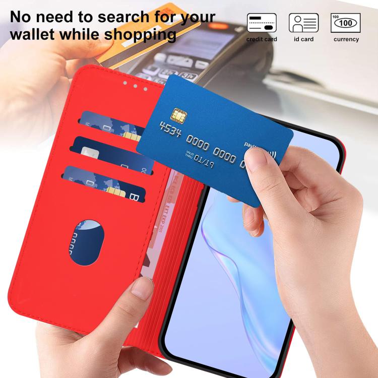 Funda de piel con cordón para Samsung Galaxy M56 5G, color liso y tacto suave (rojo)