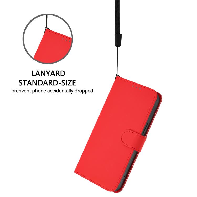 Funda de piel con cordón para Samsung Galaxy M56 5G, color liso y tacto suave (rojo)