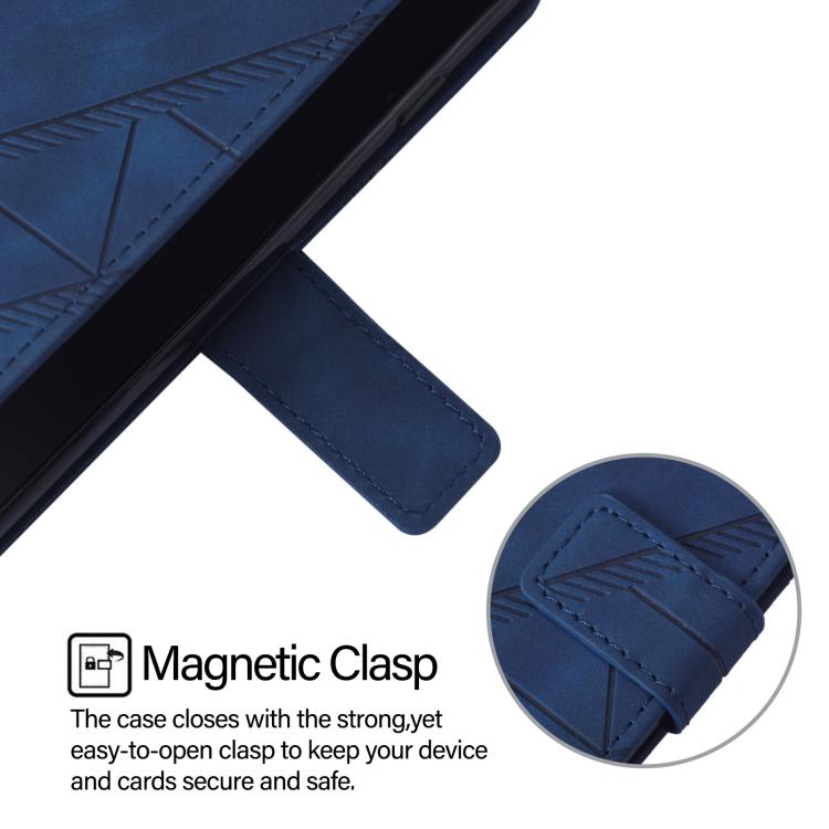 Funda de cuero con tapa y relieve 3D para Samsung Galaxy M56 5G (azul)