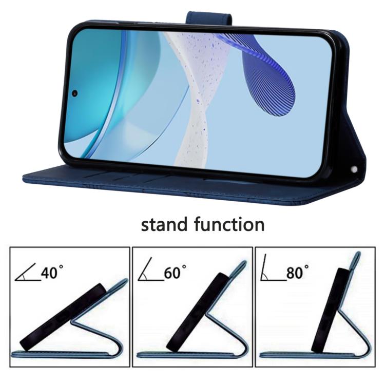 Funda de cuero con tapa y relieve 3D para Samsung Galaxy M56 5G (azul)