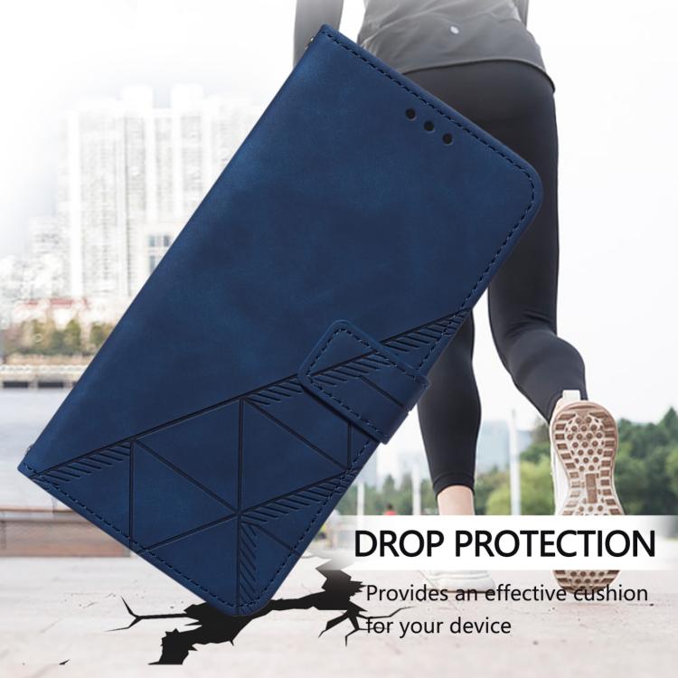 Funda de cuero con tapa y relieve 3D para Samsung Galaxy M56 5G (azul)
