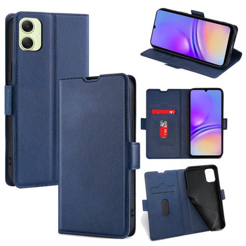 Funda de cuero ultrafina con hebilla lateral y tapa horizontal para Samsung Galaxy A05 4G (azul)