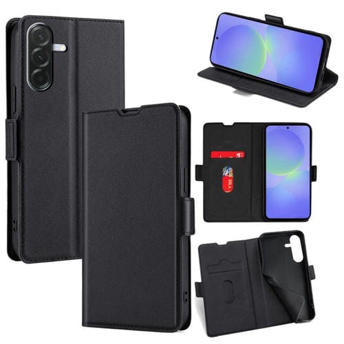 Funda de cuero ultrafina con hebilla lateral y tapa horizontal para Samsung Galaxy A36 5G (negro)