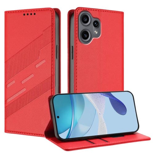 Funda de cuero retro con relieve para teléfono CMF Phone 2 Pro (rojo)