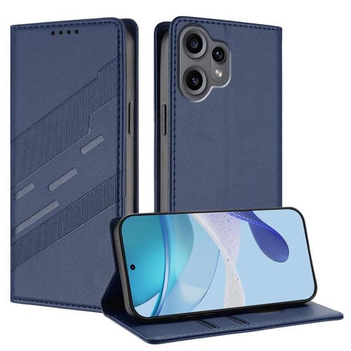 Funda de cuero retro con relieve para teléfono CMF Phone 2 Pro (azul oscuro)