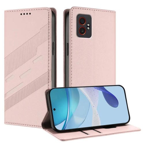 Funda de cuero retro con relieve para Samsung Galaxy XCover 7 Pro (rosa)