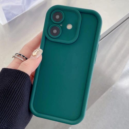 Funda de TPU con marco esmerilado y orificio preciso para iPhone 17 (azul oscuro)