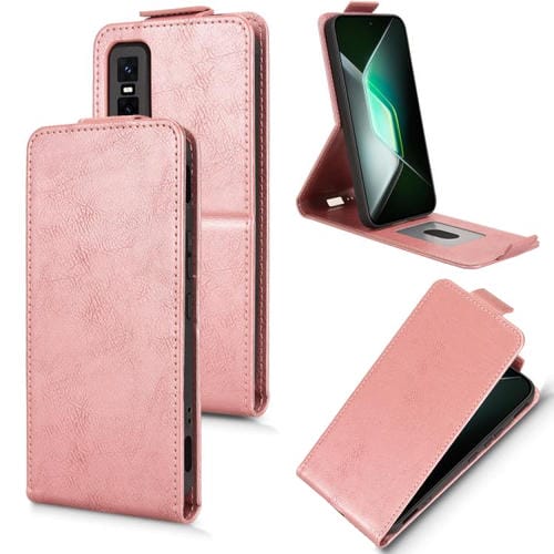 Funda magnética de cuero con tapa vertical y hebilla para Infinix GT 30 Pro (oro rosa)