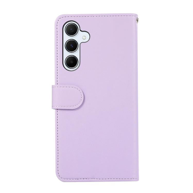 Funda de cuero ABEEL con textura delicada y RFID para Samsung Galaxy A17 5G (morado)