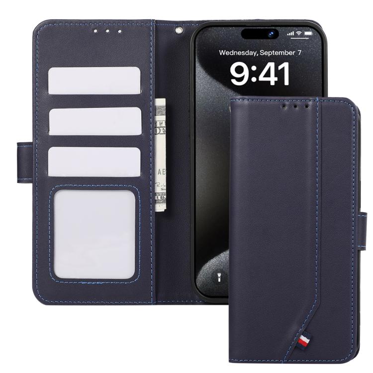 Funda de cuero ABEEL con textura delicada y RFID para Samsung Galaxy A07 5G (azul)