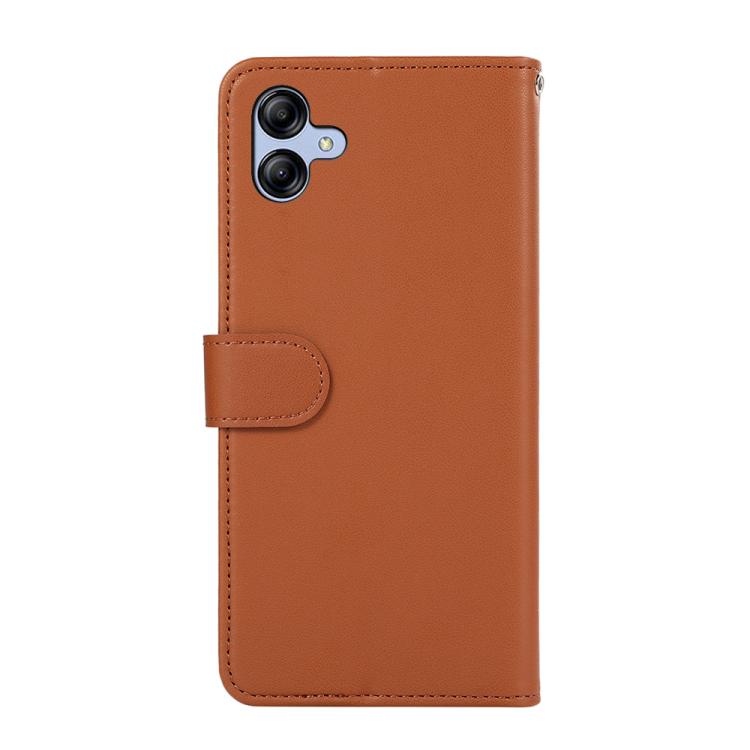 Funda de cuero ABEEL con textura delicada y RFID para Samsung Galaxy A07 5G (marrón)
