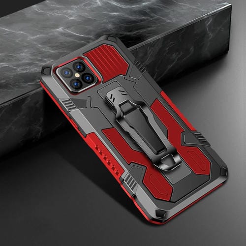 Funda para iPhone 12 Pro Max Machine Armor Warrior PC a Prueba de Golpes + TPU (Rojo)