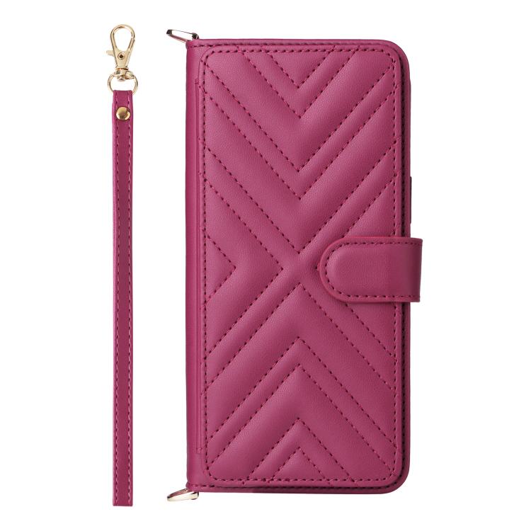 Funda de cuero multifuncional para Samsung Galaxy A17 5G con 6 ranuras para tarjetas y correa para la muñeca (rosa)